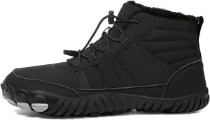Men's Women's Lace Up Winter Snow Boots,Unisex Warm Fur Lined Waterproof Snow Ankle Booties Comfortable Slip on Outdoor Wide Toe Barefoot Hiking Boots