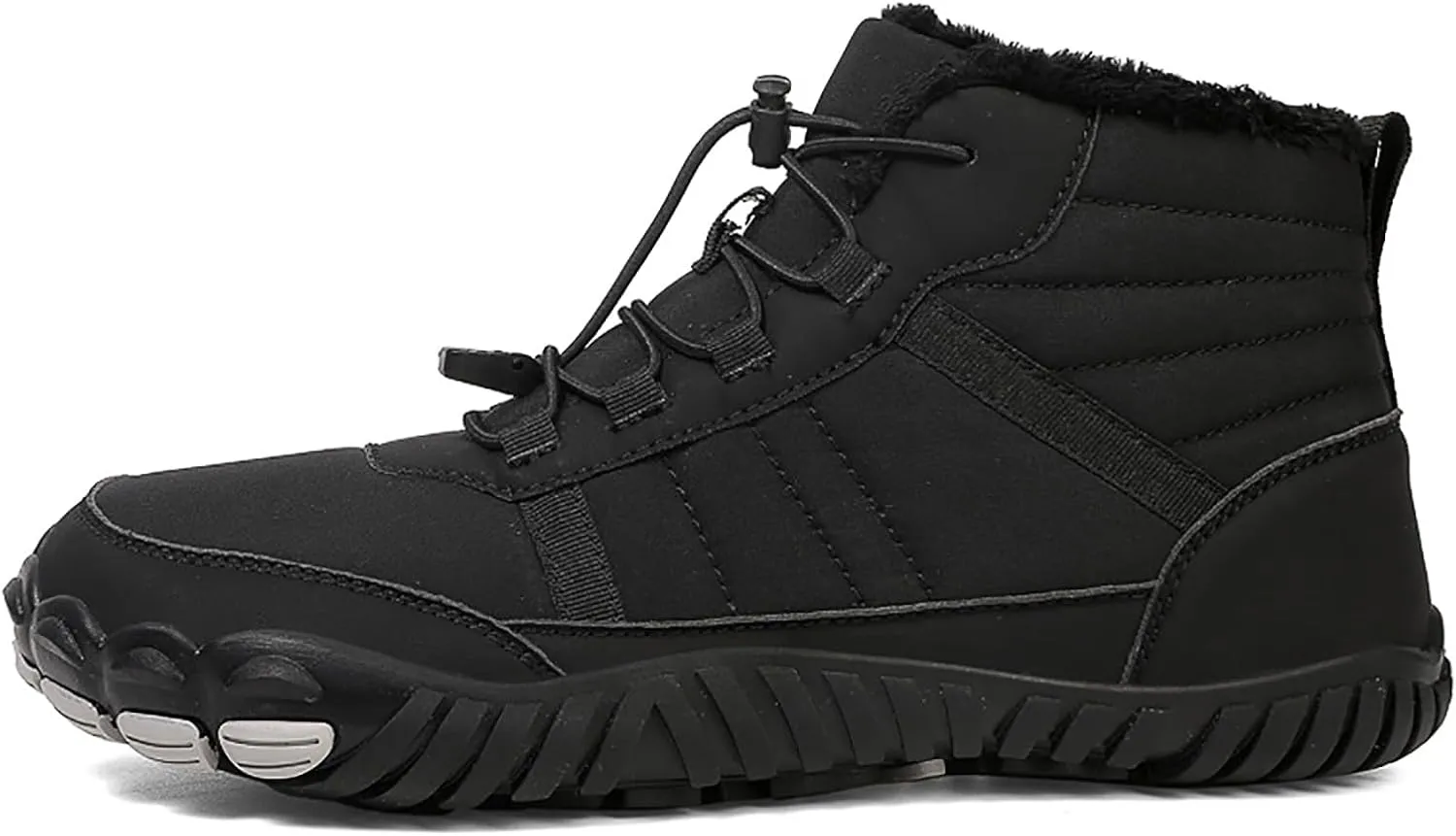 Men's Women's Lace Up Winter Snow Boots,Unisex Warm Fur Lined Waterproof Snow Ankle Booties Comfortable Slip on Outdoor Wide Toe Barefoot Hiking Boots