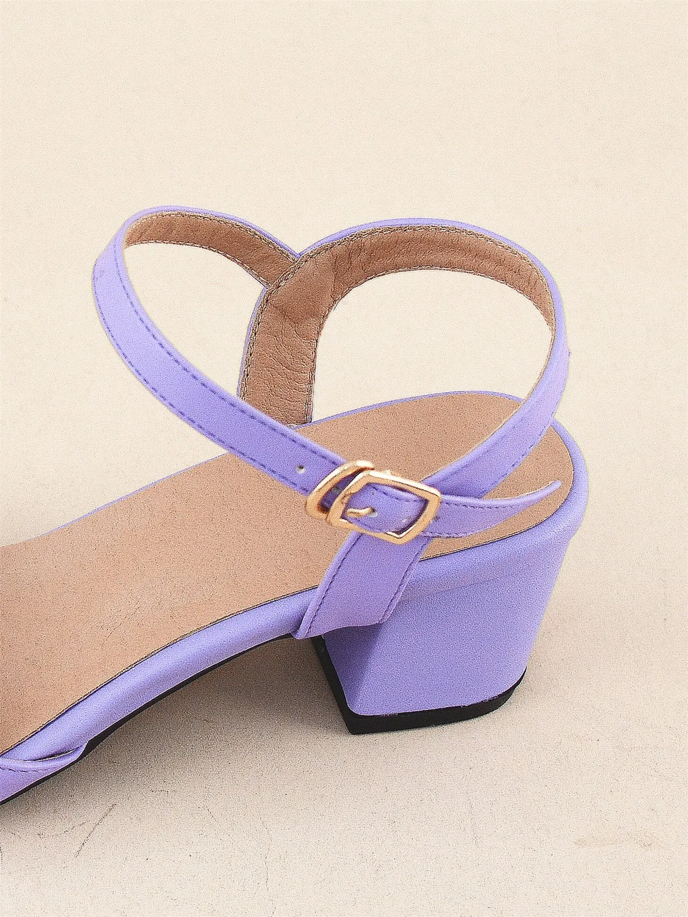 Minimalist Point Toe Ankle Strap Chunky Pumps