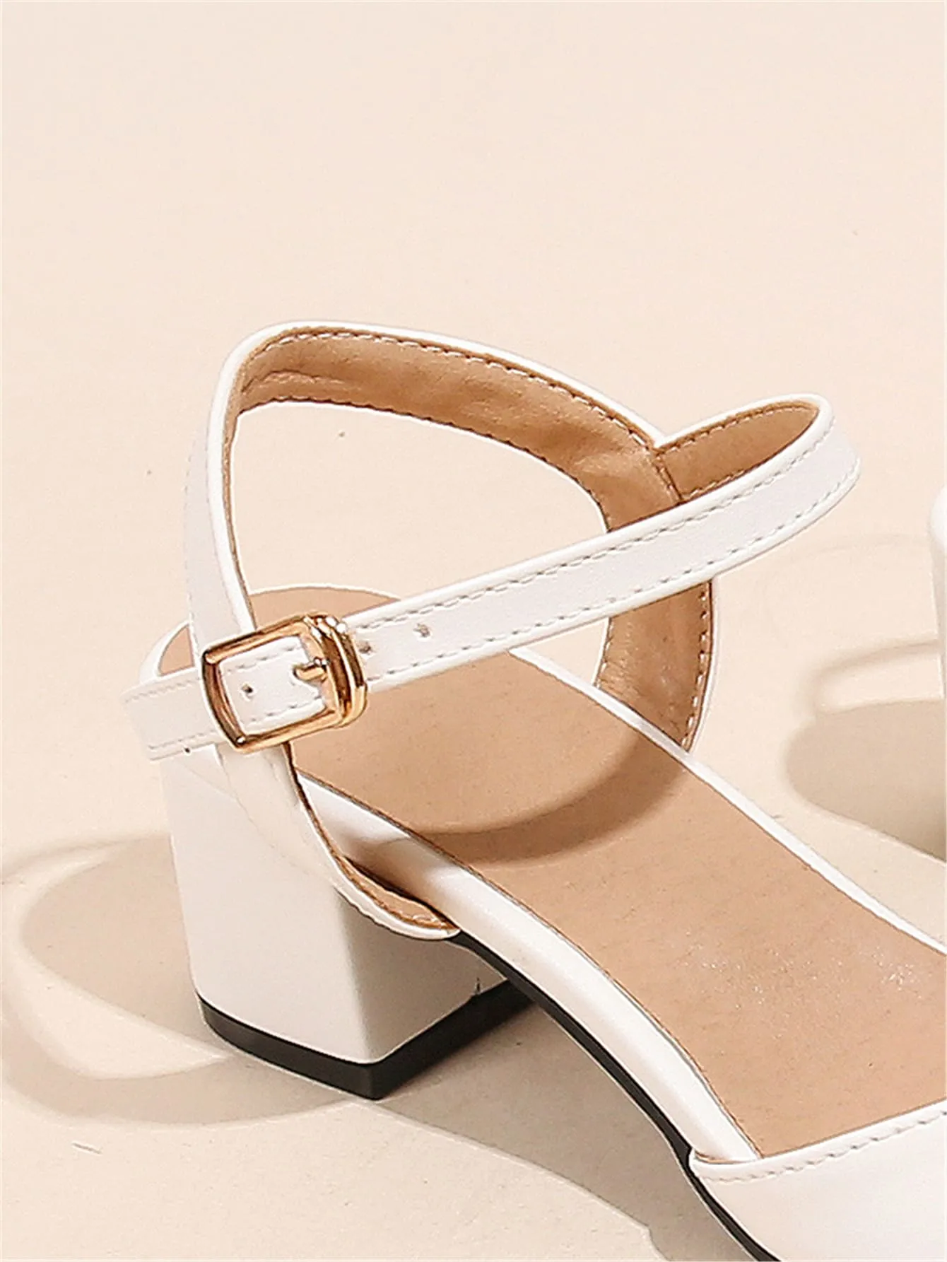 Minimalist Point Toe Ankle Strap Chunky Pumps