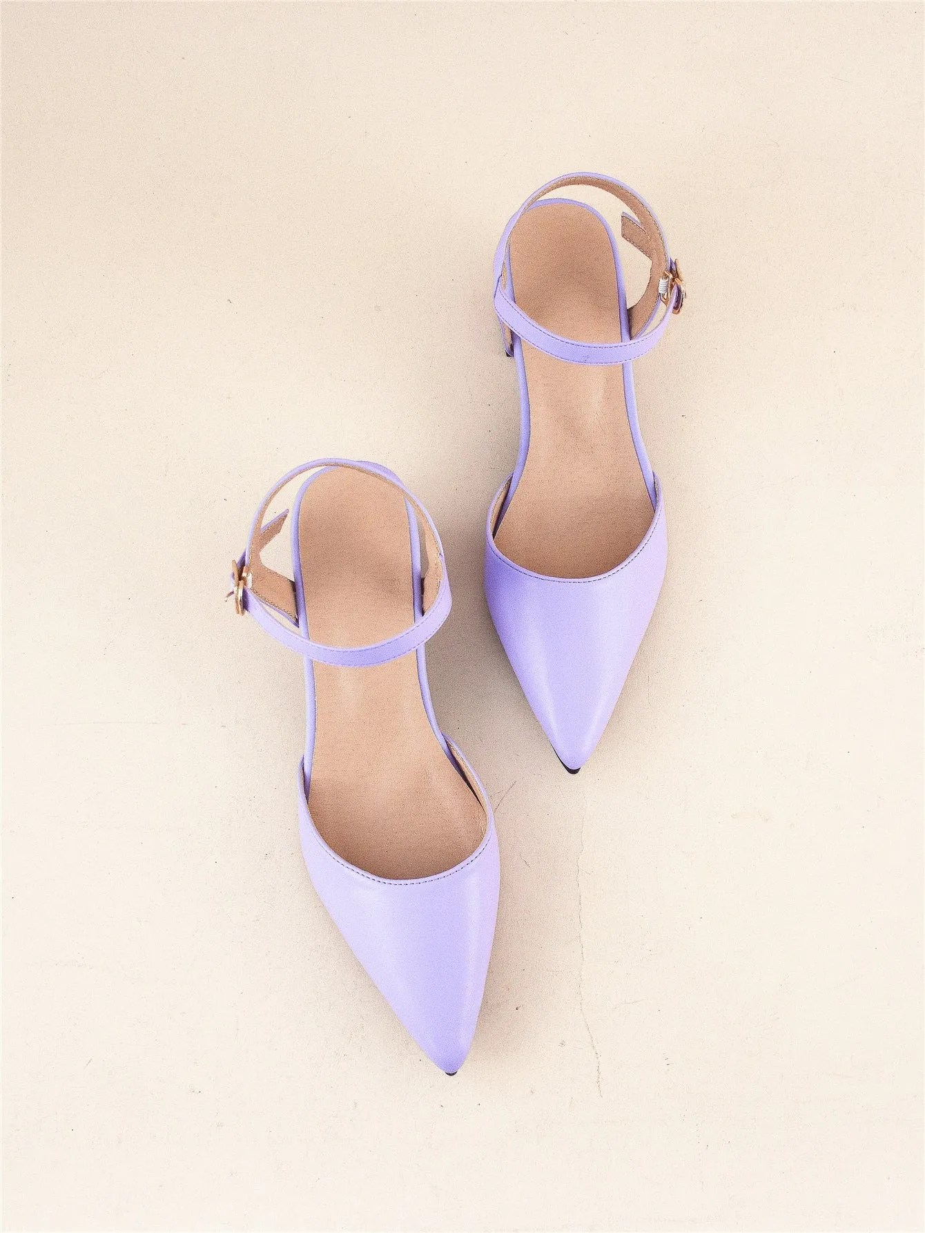 Minimalist Point Toe Ankle Strap Chunky Pumps