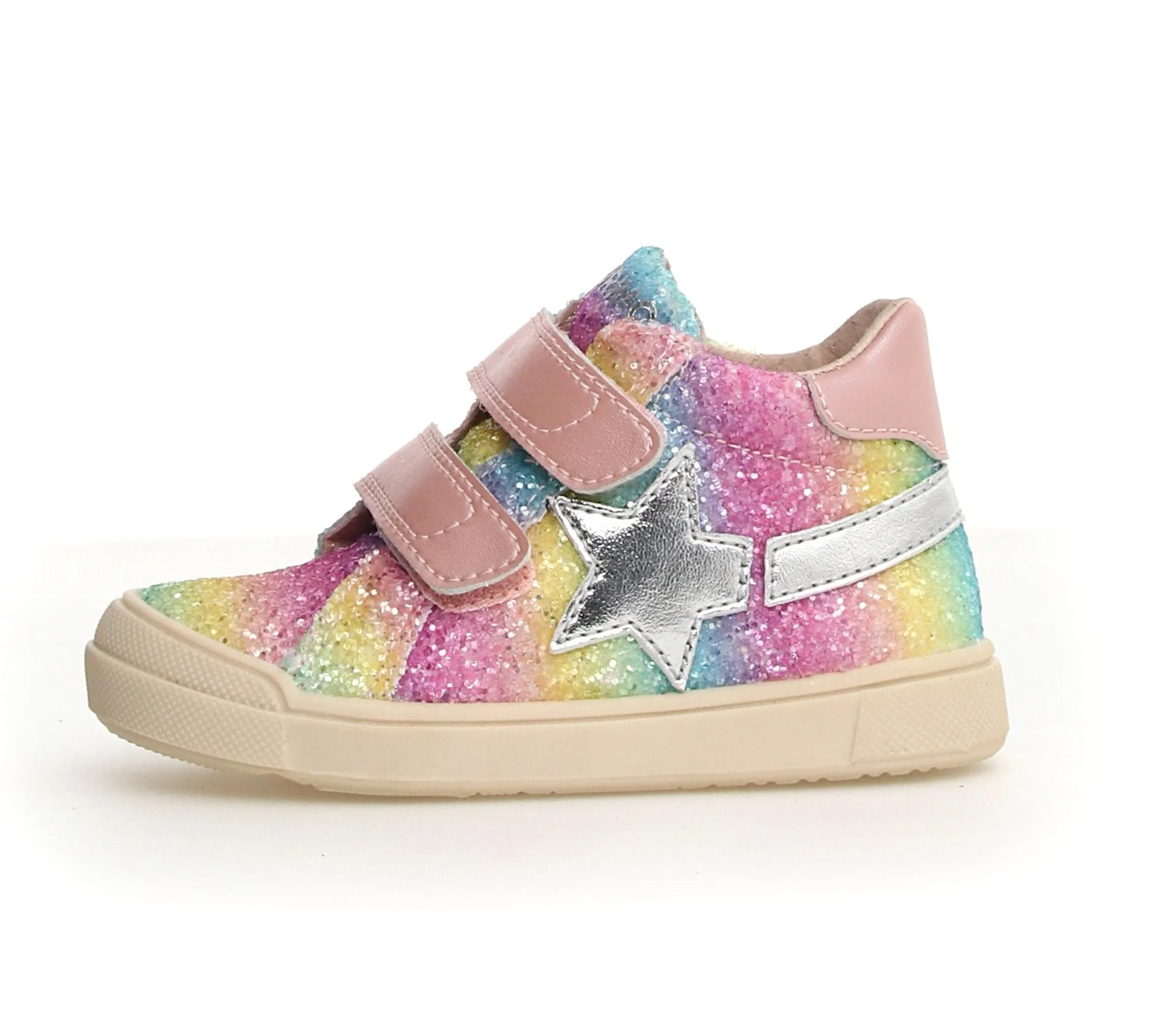 Naturino Singery | Glitter Metallic/Pink Kids Sneakers