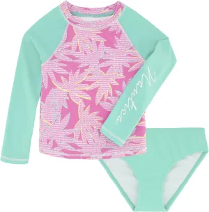Nautica Girls' Two-Piece Rashguard Swimsuit Set, UPF 50  Sun Protection, Quick-Dry Bathing Suit
