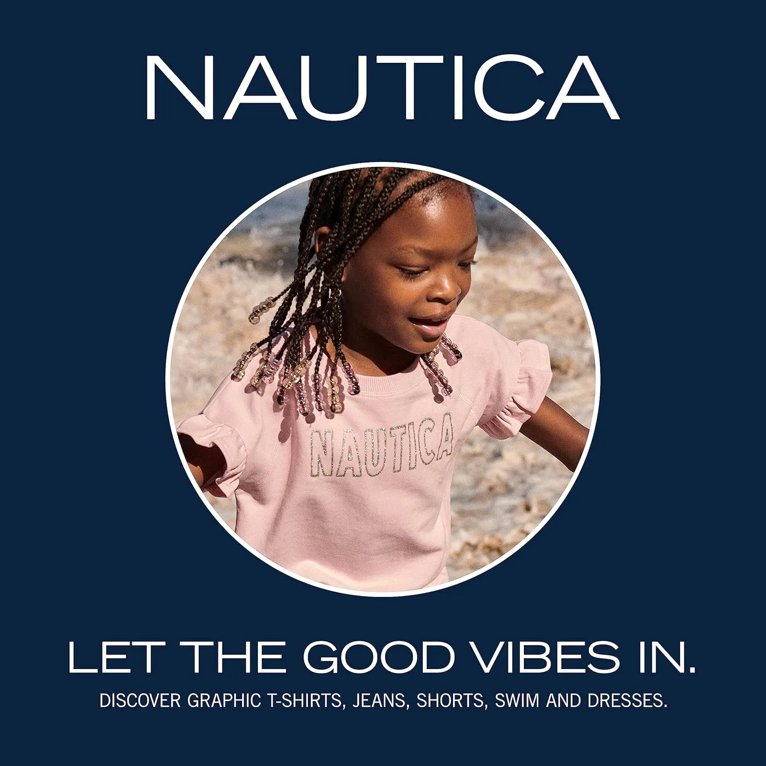Nautica Girls' Two-Piece Rashguard Swimsuit Set, UPF 50  Sun Protection, Quick-Dry Bathing Suit