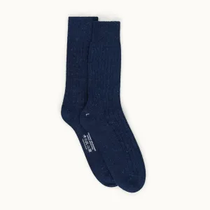 Navy Blue Donegal Wool Sock