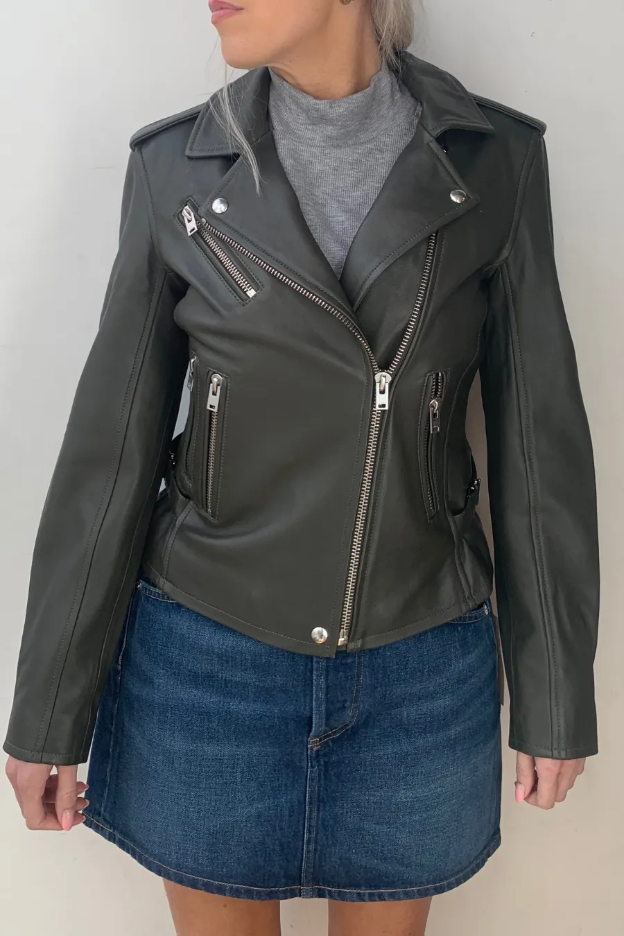 Newhan Biker Jacket Khaki