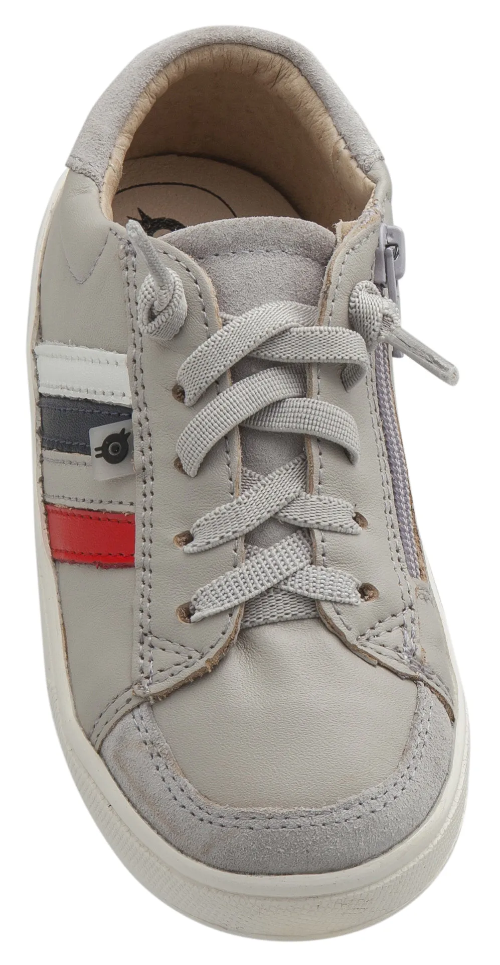 Old Soles Girl's Sneaky RB Leather Sneakers, Gris/Bright Red/Gris/Navy/Snow