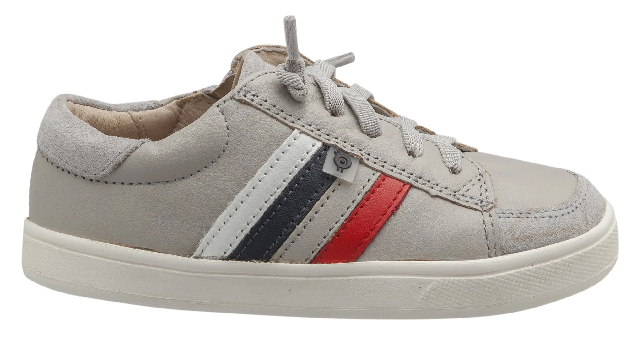 Old Soles Girl's Sneaky RB Leather Sneakers, Gris/Bright Red/Gris/Navy/Snow
