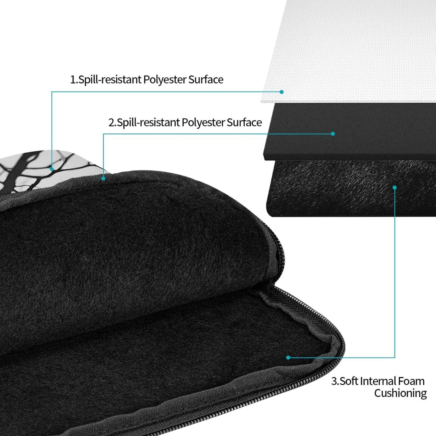 Old Tree Light Laptop Sleeve Case 12 Inch Suitable for Notebook Computer Tablet Traveling Carrying Simple Case