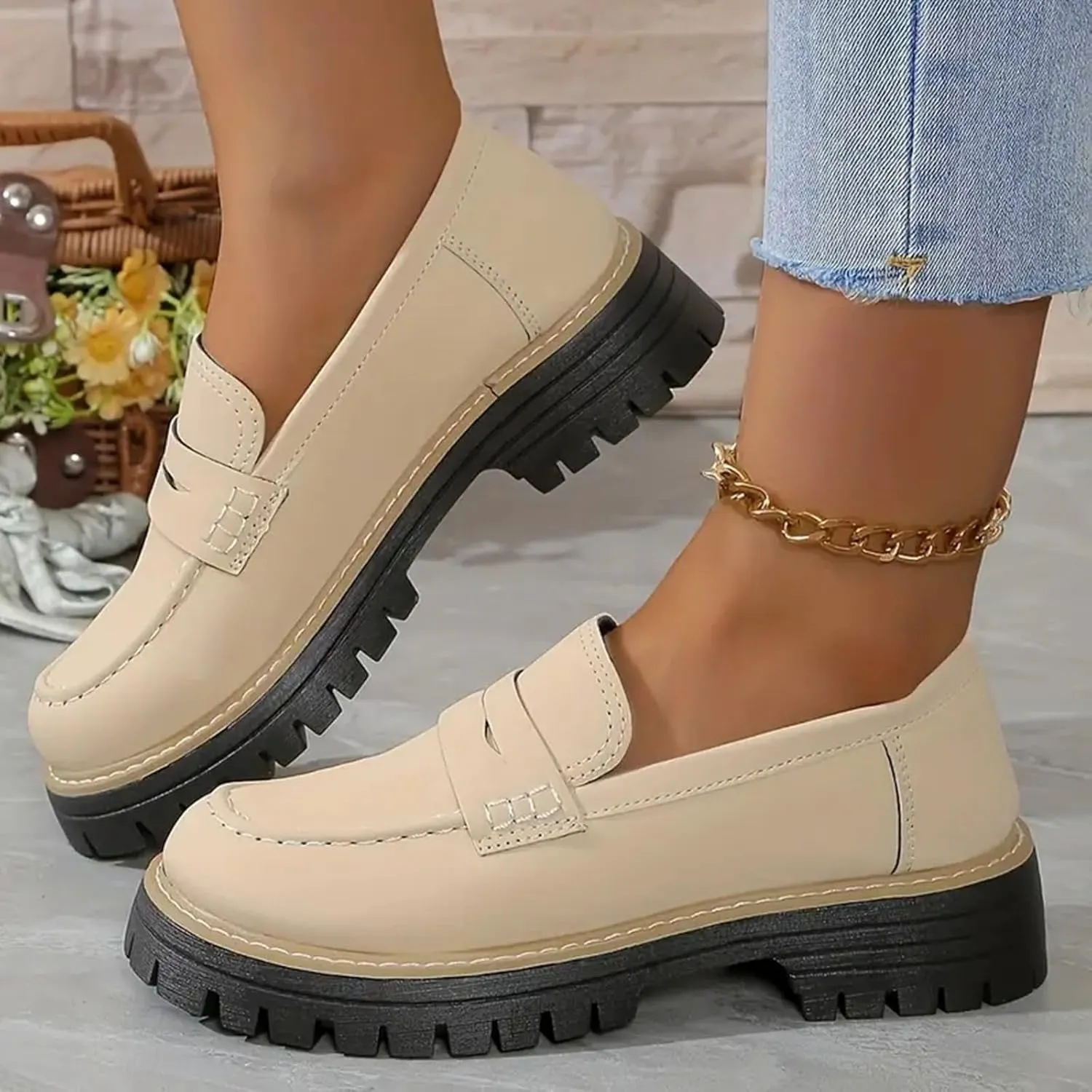 Orthoture-Orthopedic Platform Loafers Comfort Orthopedic Shoes Womens Round Toe Walking Shoe Slip on Dressy Shoes
