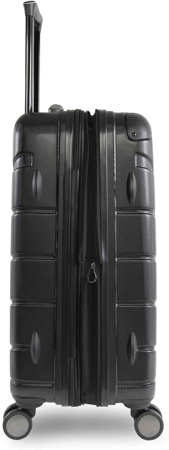Perry Ellis Tanner 21" Hardside Carry-on Spinner Luggage, Black, One Size
