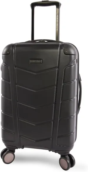 Perry Ellis Tanner 21" Hardside Carry-on Spinner Luggage, Black, One Size