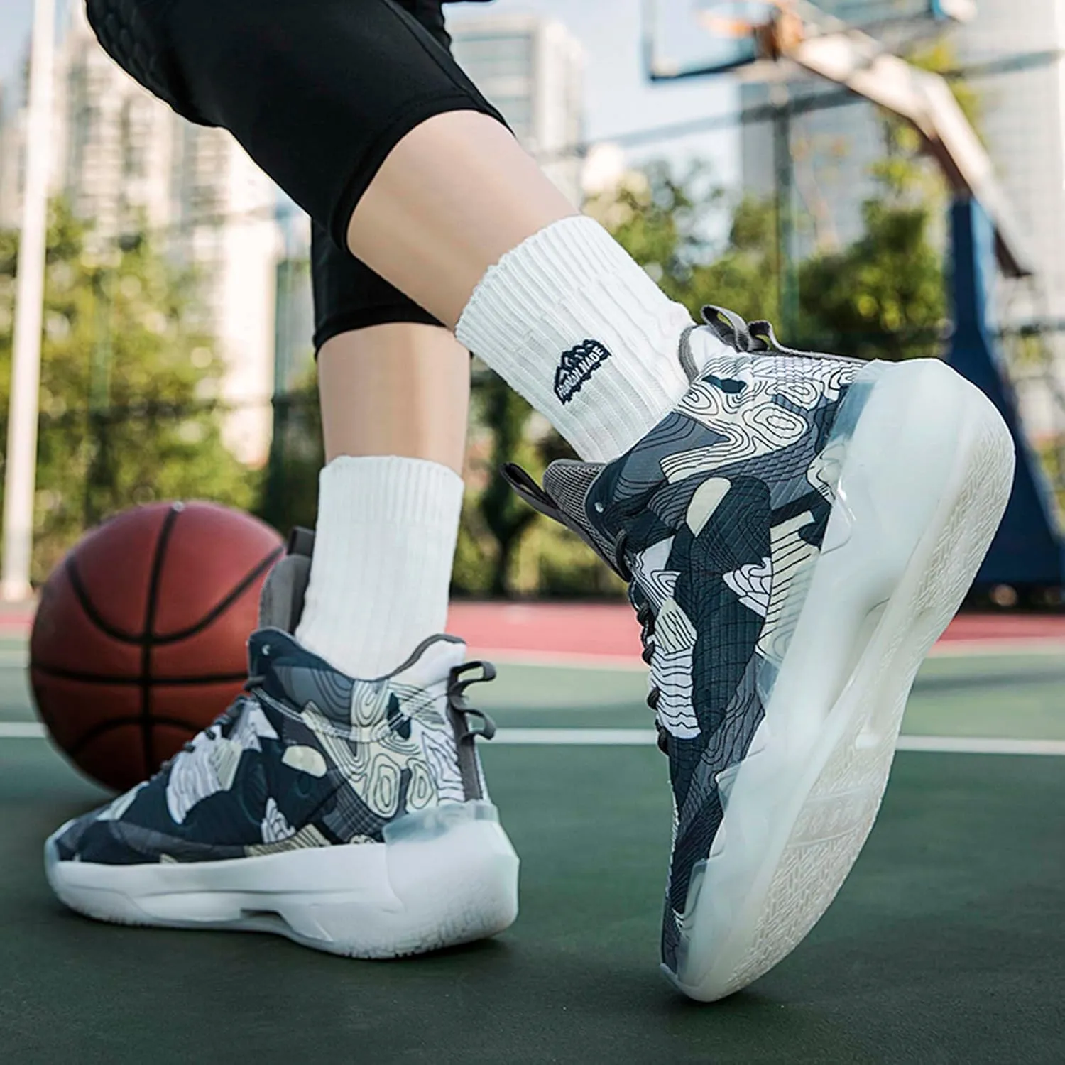 Practical Hiking Leisure Travel Basketball Shoes, Durable Sports Shoes for Competitive Training, Fashionable Breathable Mesh Basketball Shoes