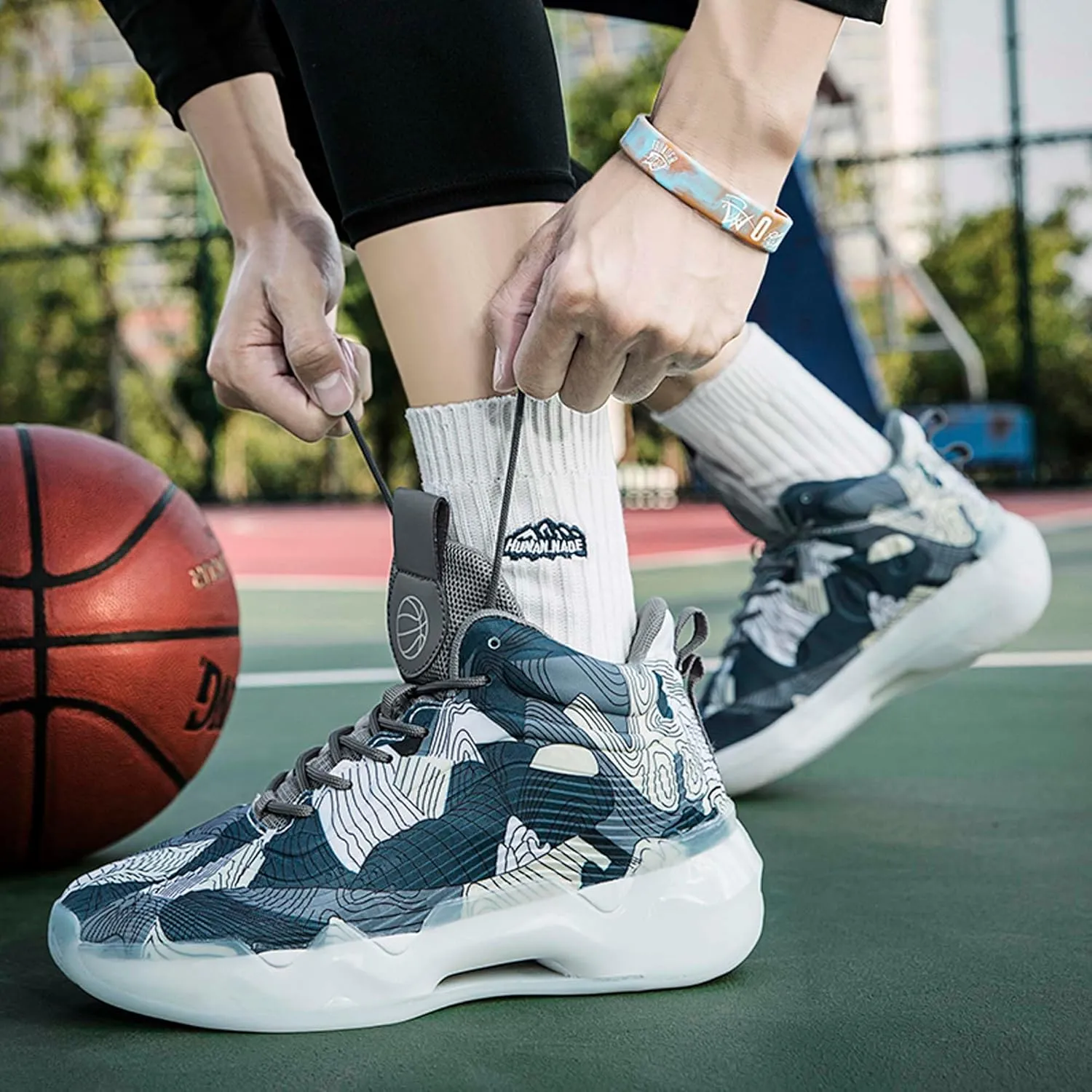 Practical Hiking Leisure Travel Basketball Shoes, Durable Sports Shoes for Competitive Training, Fashionable Breathable Mesh Basketball Shoes