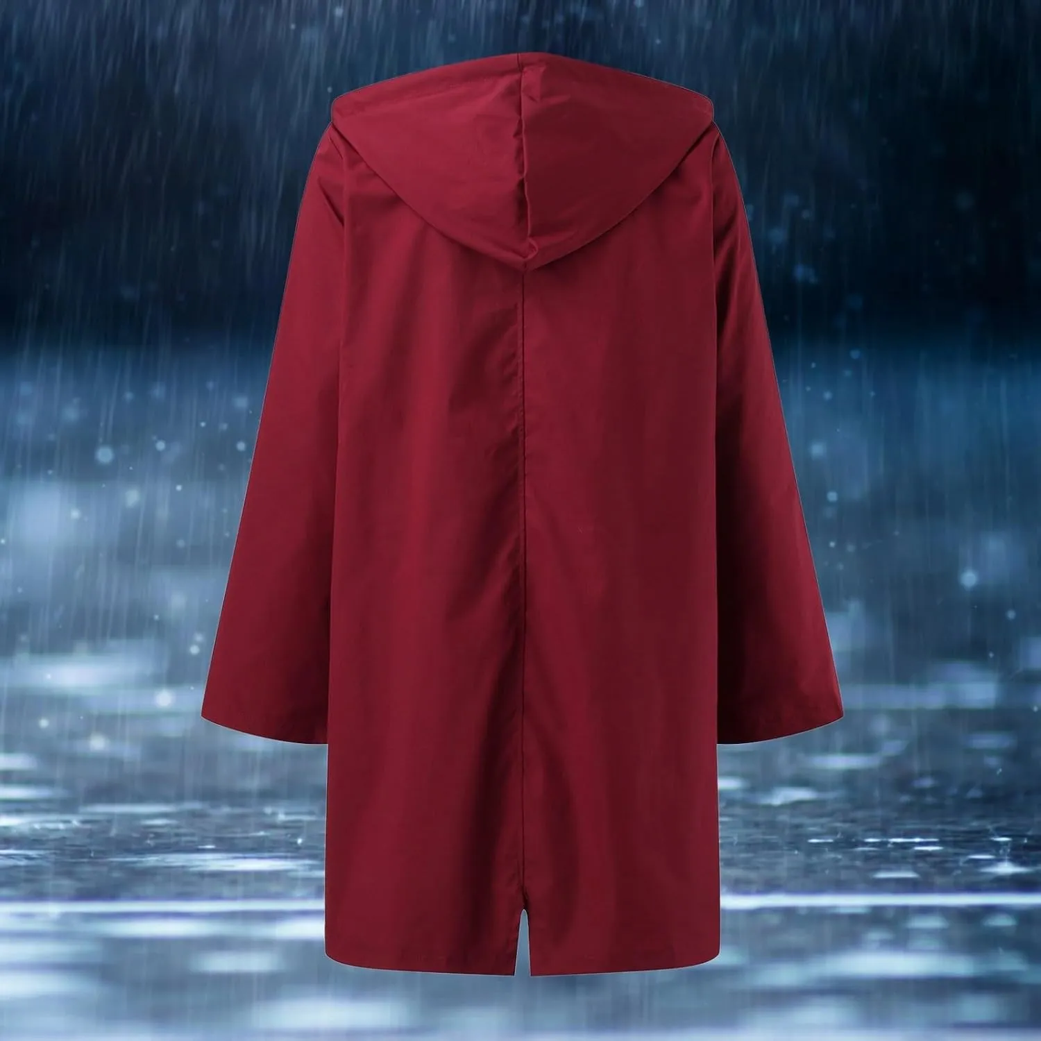 Rain Coats for Women Waterproof Rain Jacket Lightweight Windbreaker Outdoor Hooded Trench Coat Fall Jackets for Women