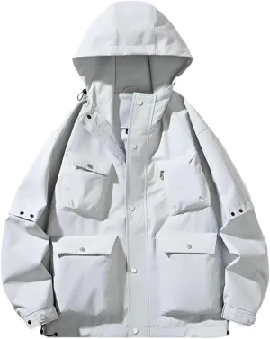 Rain Jacket Men Versatile Outdoor Activities Coat Unisex Softshell Waterproof Windbreaker Easy-Care Comfort Jackets