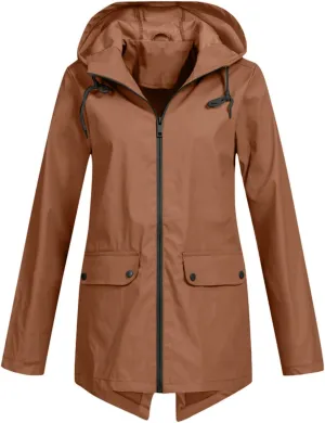 Rain Jacket Women Waterproof Raincoats for Women with Hood Lightweight Hooded Rain Coat for Hiking Travel Outdoor Windbreaker