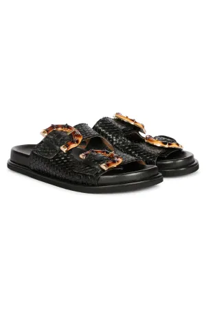 Saint G - Venice Flat Sandals Footwear - Black