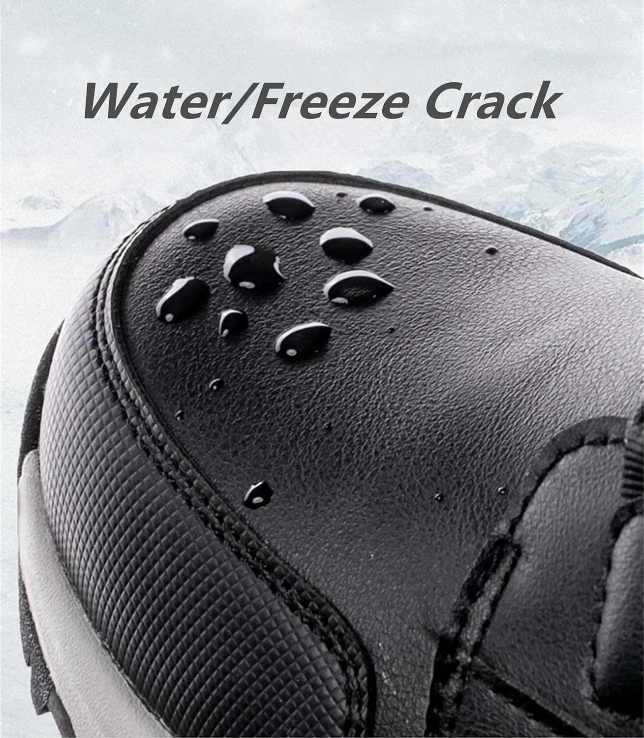 SANANG Men Thickened Warm Boots Non-Slip Waterproof Snow Boots Fuzzy Lace Up Cozy Boots Fleece Lining Shoes High-top Hiking Boots