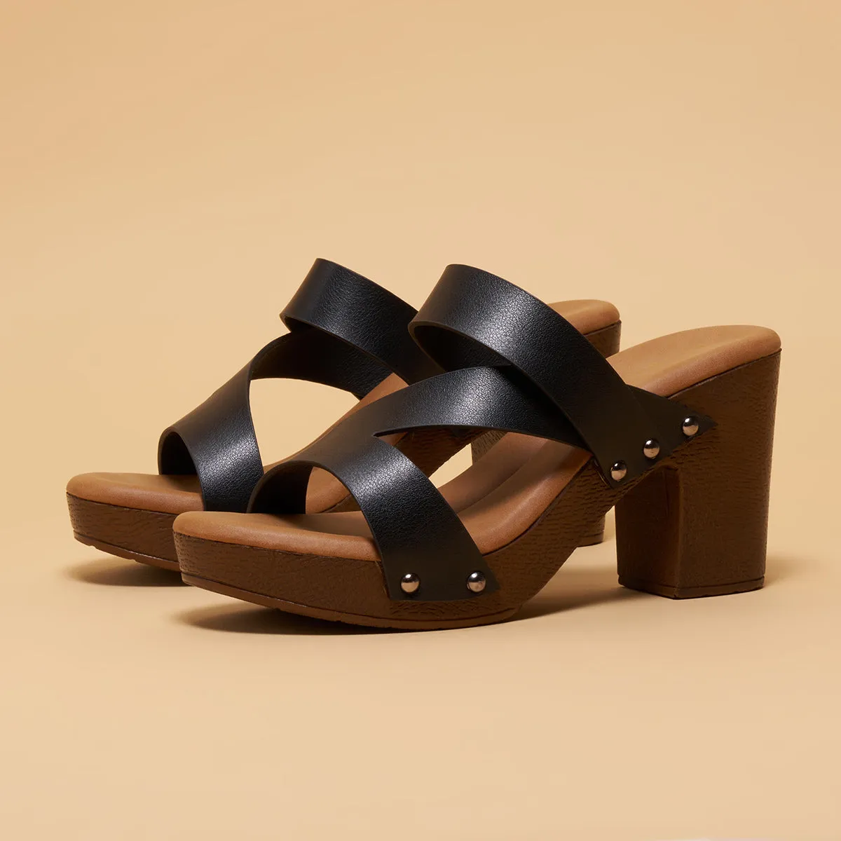 Savia Solid Strappy Heels