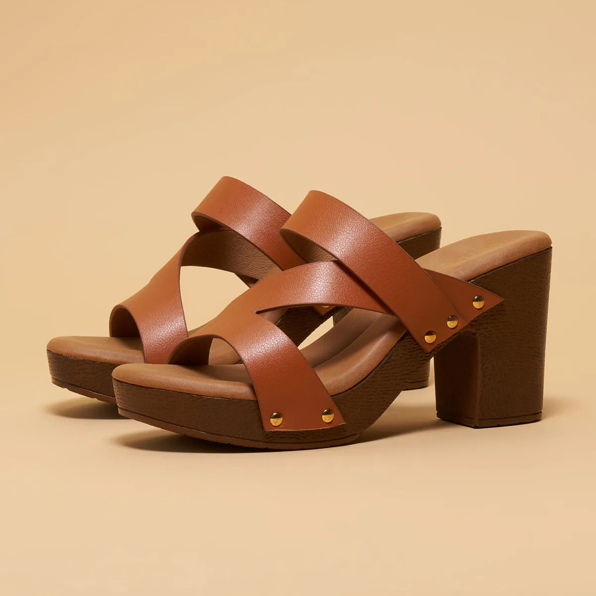 Savia Solid Strappy Heels