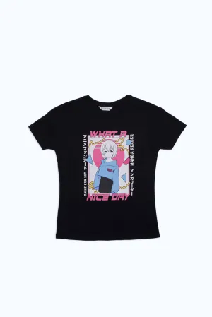 Senior Girls Black Printed T-Shirt