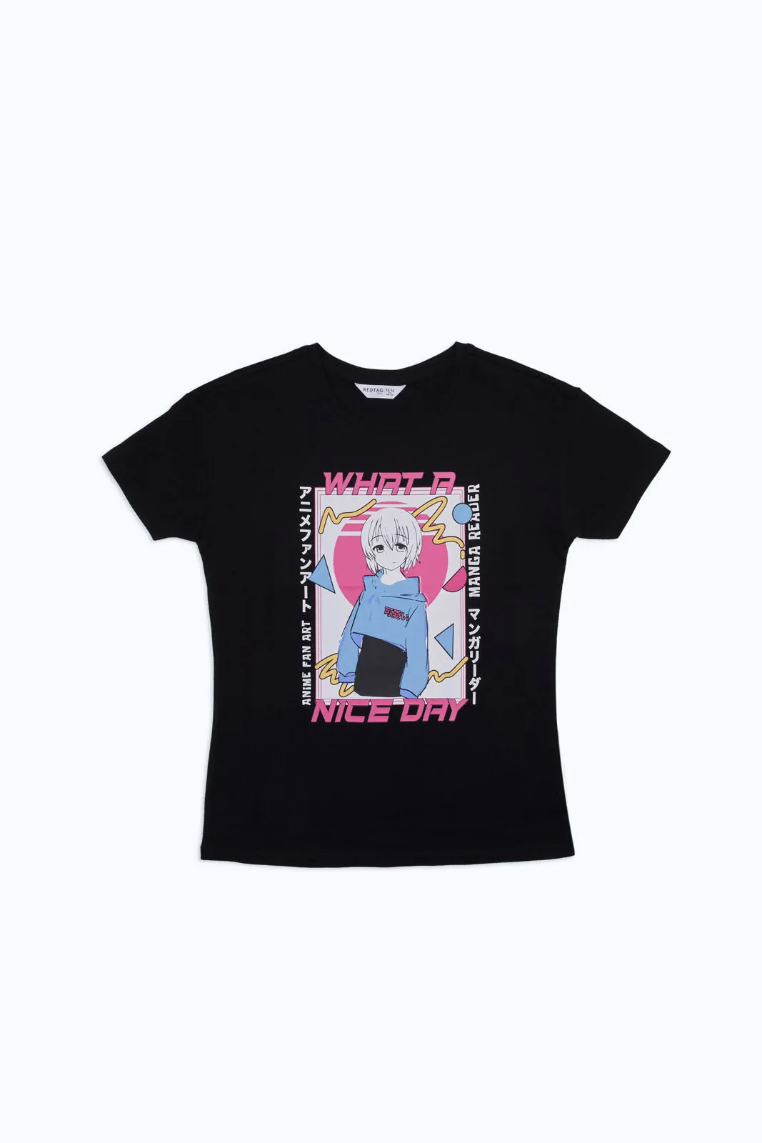 Senior Girls Black Printed T-Shirt