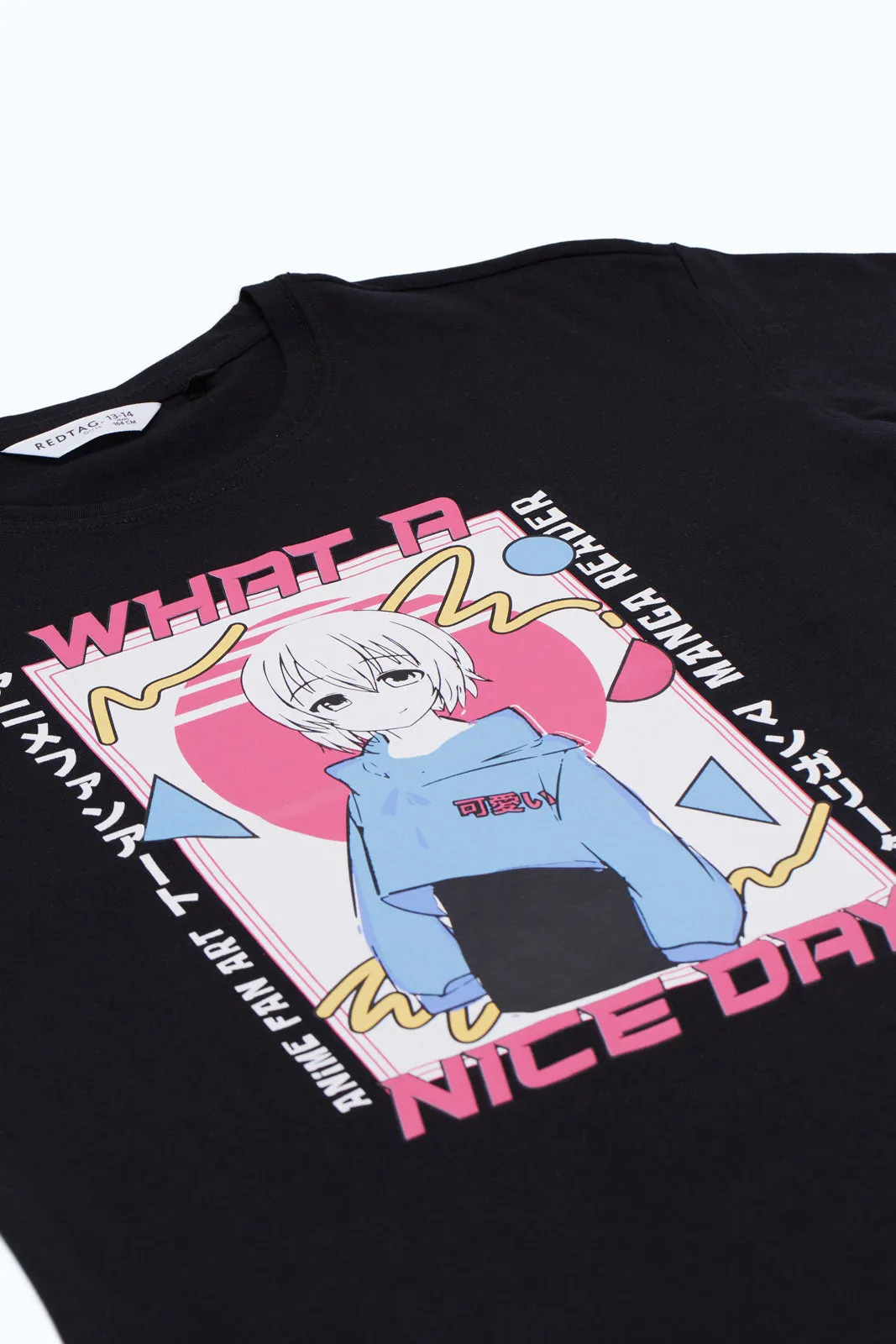 Senior Girls Black Printed T-Shirt