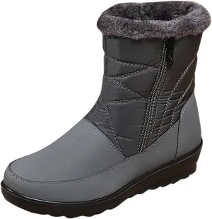 Snow Boots for Women Waterproof Hiking Boots Warm Ankle Shoes Cold Weather Furry Fluffy Short Snow Boot Womens Work Boots