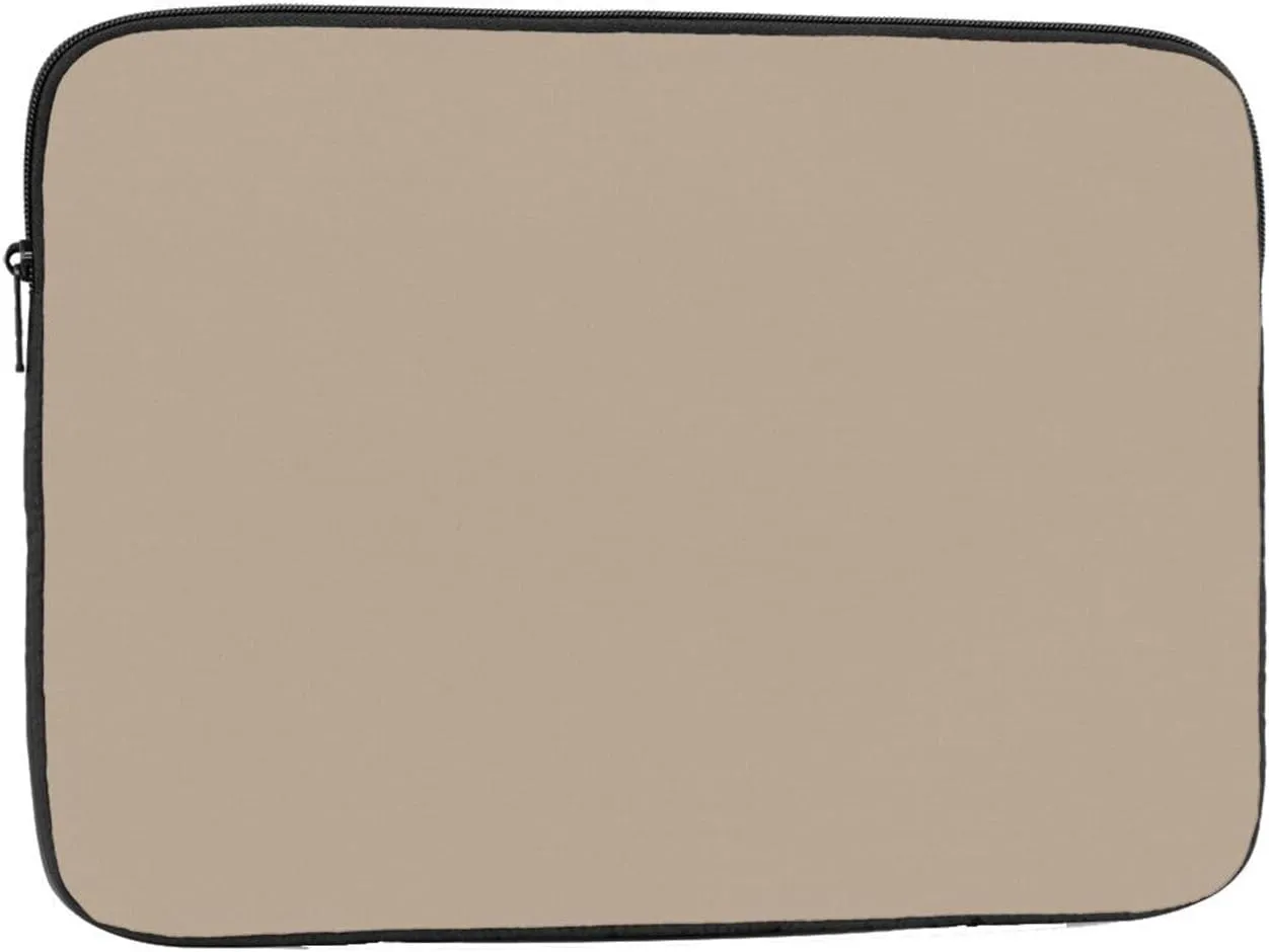 Solid Color Light Brown Laptop Sleeve Case 17 Inch Suitable for Notebook Computer Tablet Traveling Carrying Simple Case