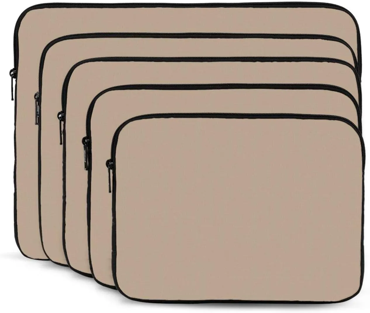 Solid Color Light Brown Laptop Sleeve Case 17 Inch Suitable for Notebook Computer Tablet Traveling Carrying Simple Case