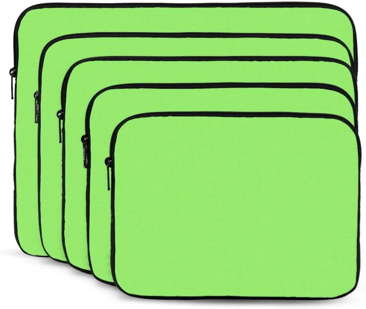Solid Color Light Green Laptop Sleeve Case 10 Inch Suitable for Notebook Computer Tablet Traveling Carrying Simple Case