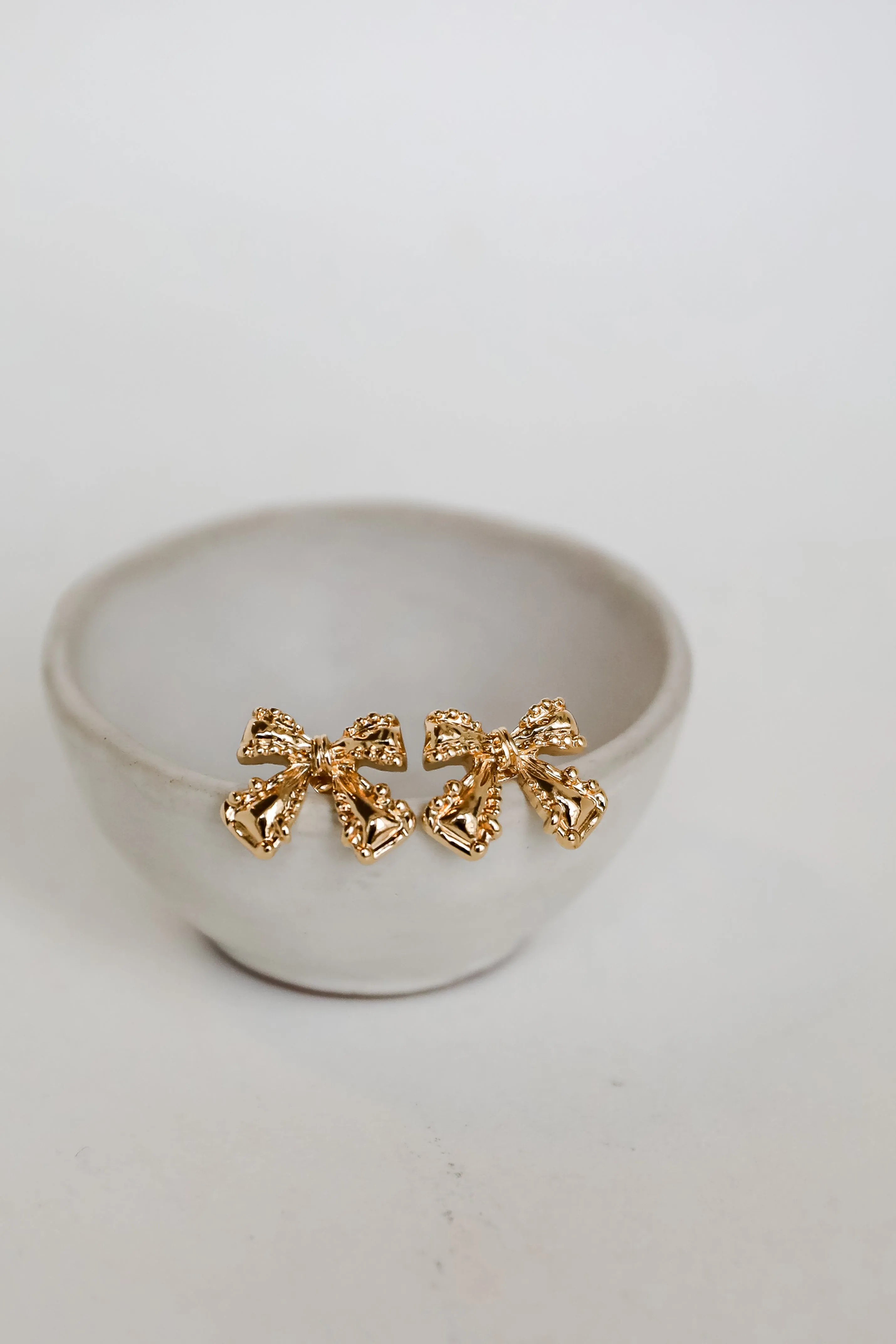 Sophia Gold Bow Earrings