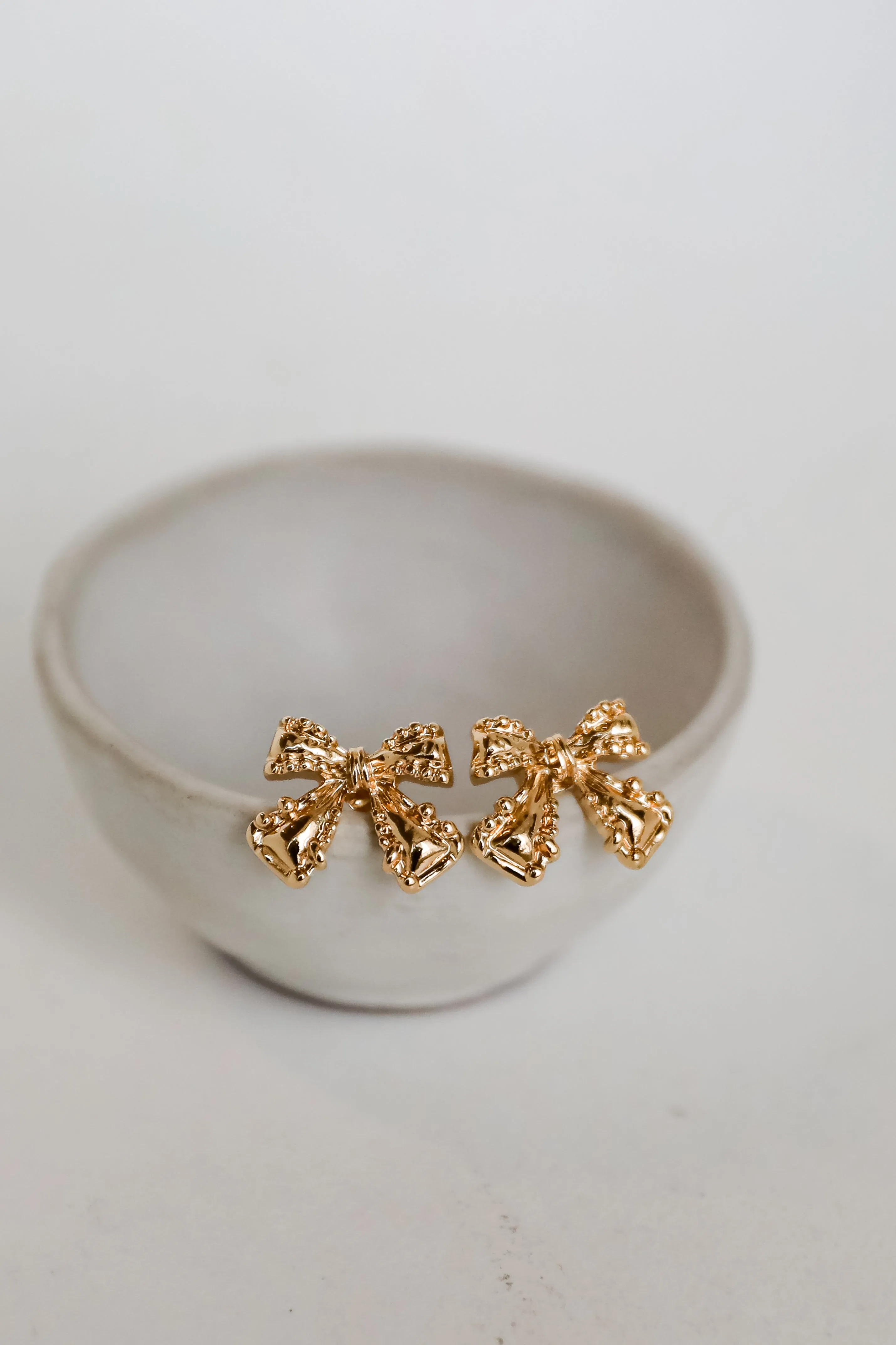 Sophia Gold Bow Earrings