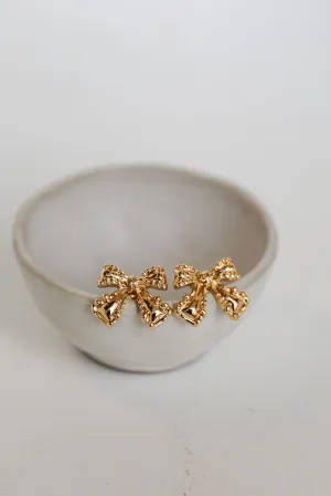 Sophia Gold Bow Earrings
