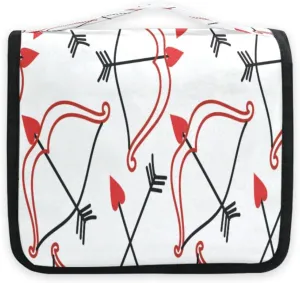 susiyo Arrows and Bow Travel Toiletry Bag for women, Portable Hanging Organizer for Full-Sized Shampoo, Conditioner, Brushes Set, Travel-Size