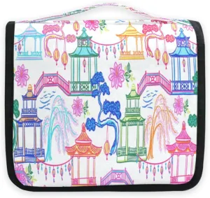 susiyo Colorful Pagodas Trees Travel Toiletry Bag for women, Portable Hanging Organizer for Full-Sized Shampoo, Conditioner, Brushes Set, Travel-Size