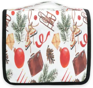 susiyo Cone Spruce Branch Travel Toiletry Bag for women, Portable Hanging Organizer for Full-Sized Shampoo, Conditioner, Brushes Set, Travel-Size