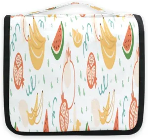 susiyo Cute Carton Fruits Travel Toiletry Bag for women, Portable Hanging Organizer for Full-Sized Shampoo, Conditioner, Brushes Set, Travel-Size