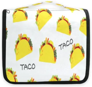 susiyo Mexican Fast Food Travel Toiletry Bag for women, Portable Hanging Organizer for Full-Sized Shampoo, Conditioner, Brushes Set, Travel-Size