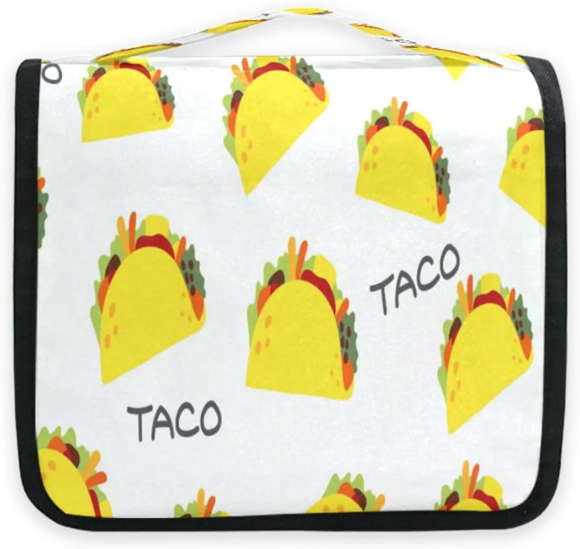 susiyo Mexican Fast Food Travel Toiletry Bag for women, Portable Hanging Organizer for Full-Sized Shampoo, Conditioner, Brushes Set, Travel-Size