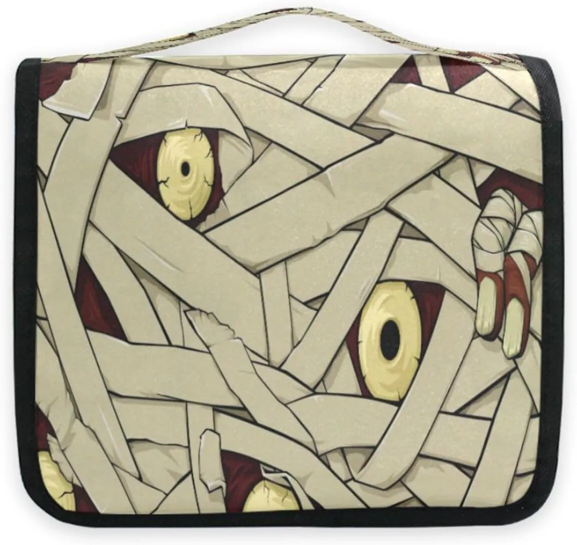susiyo Monster Zombie Eyes Travel Toiletry Bag for women, Portable Hanging Organizer for Full-Sized Shampoo, Conditioner, Brushes Set, Travel-Size