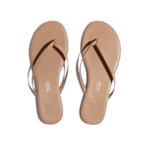 Tkees Lily nudes flip-flops from brazilian leather in Cocobutter