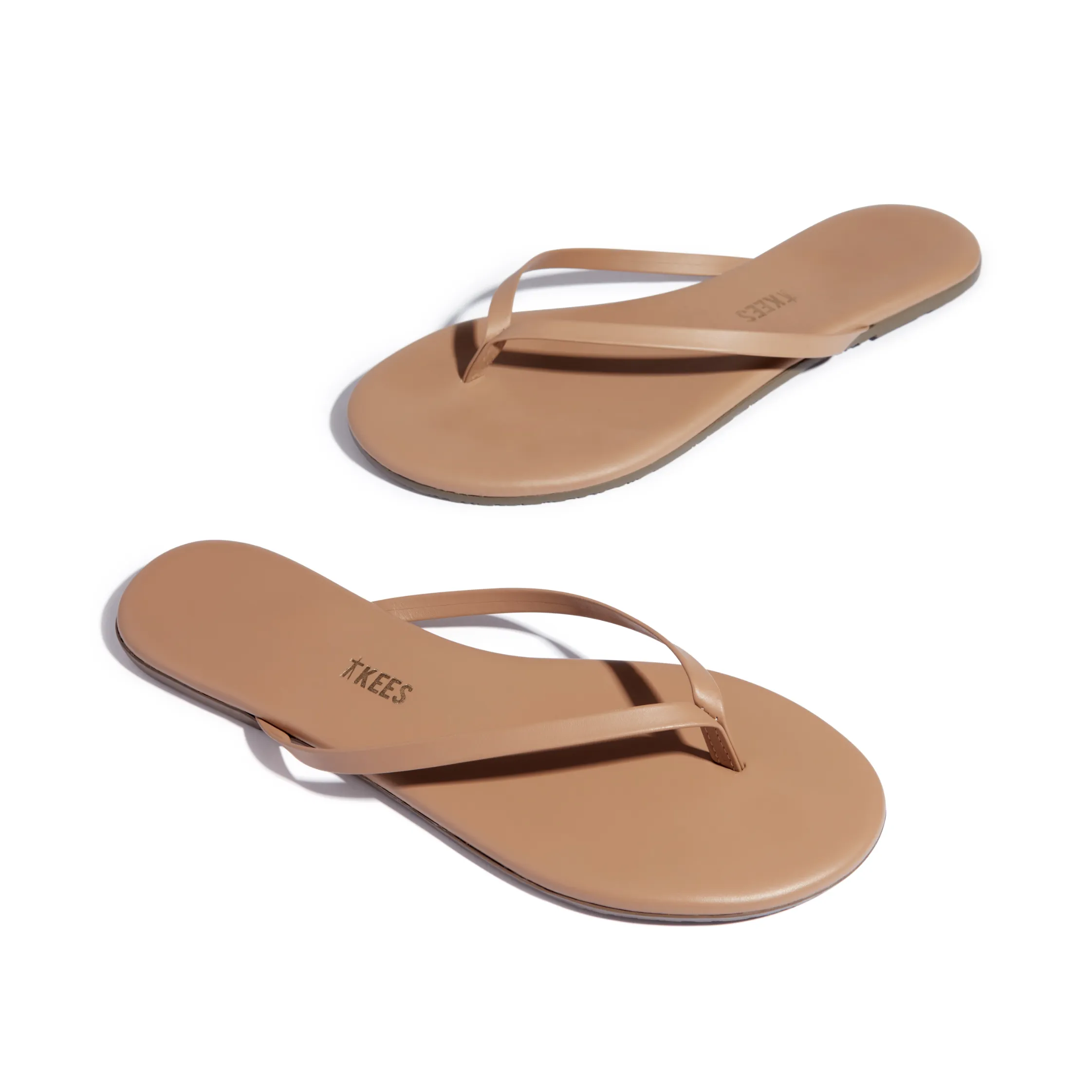 Tkees Lily nudes flip-flops from brazilian leather in Cocobutter