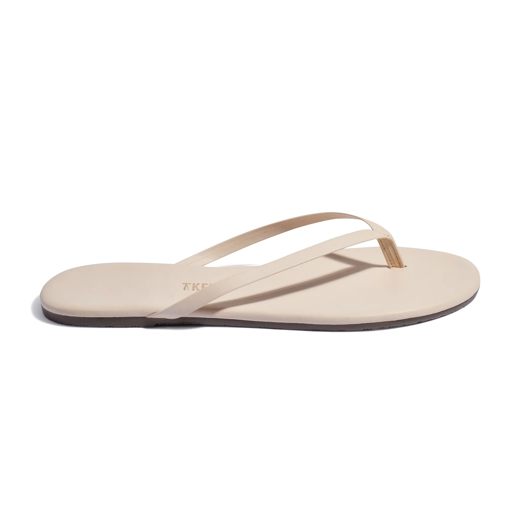 Tkees Lily nudes flip-flops from brazilian leather in Linen