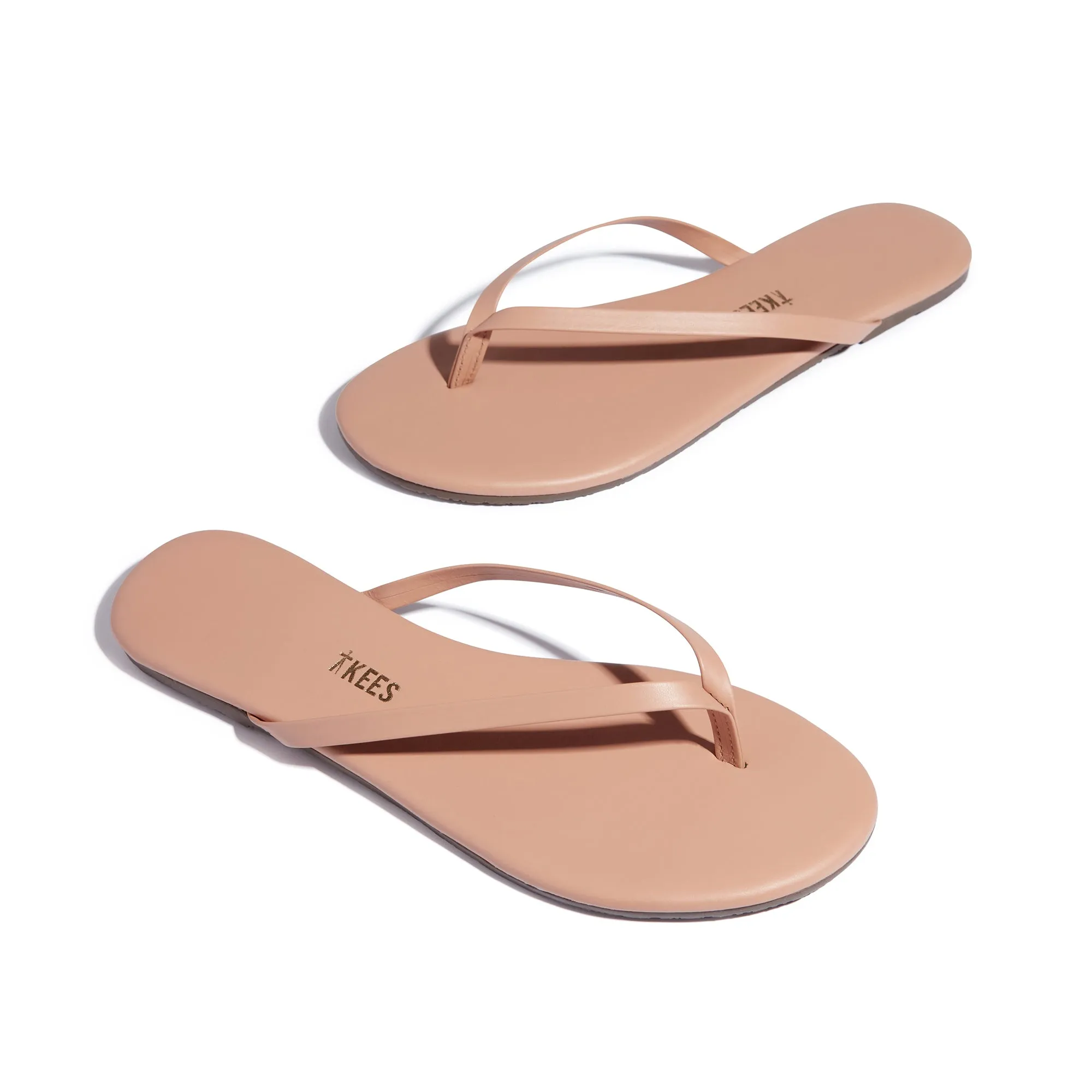 Tkees Lily nudes flip-flops from brazilian leather in Nude Beach