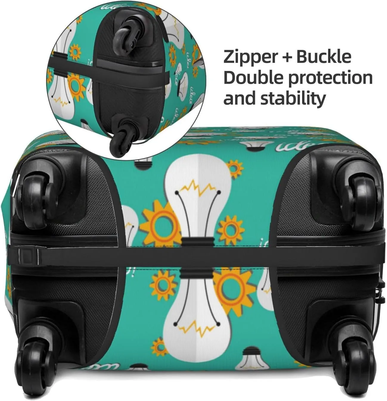 Travel Luggage Covers - Light Bulb Pattern gear Elasticity Suitcase Covers Protector for Luggage 18-32 Inch