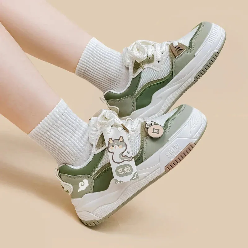 Ultra Cute Sea Snake Chunky Green Shoes - Women's