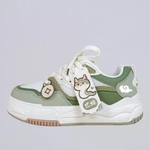Ultra Cute Sea Snake Chunky Green Shoes - Women's