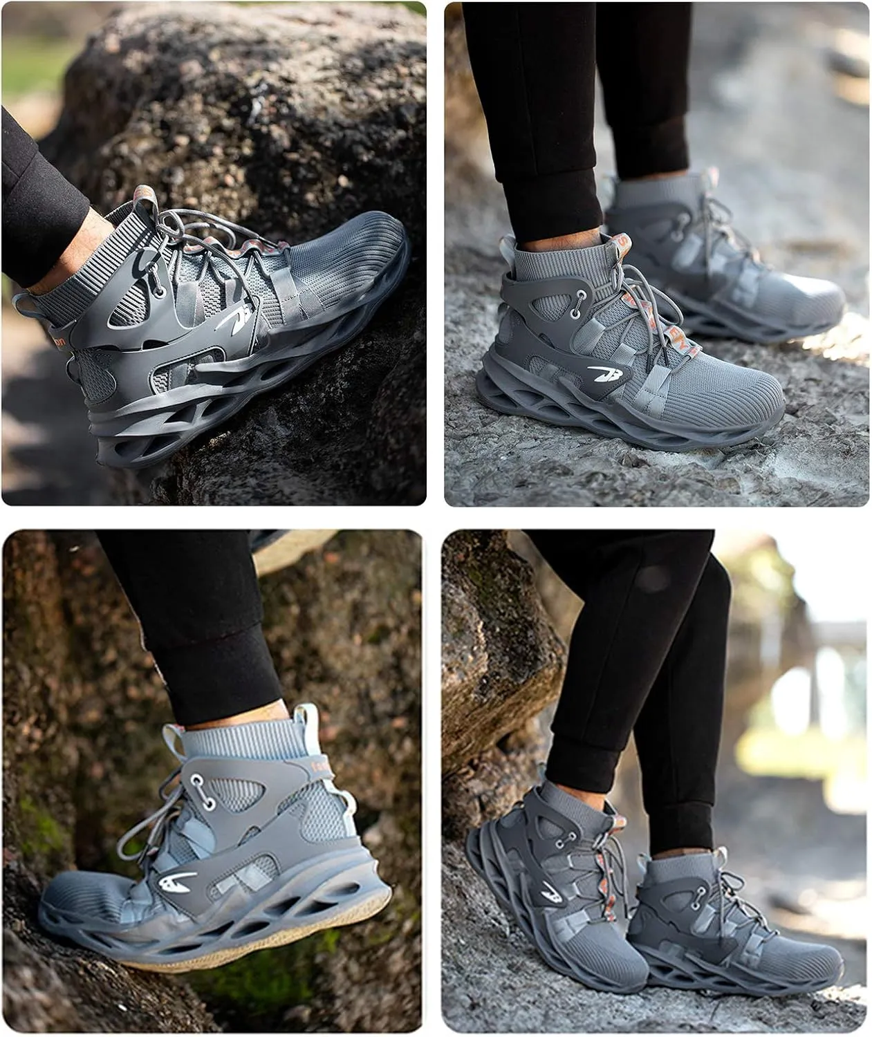 Unisex Steel Toe Work Shoes Industrial Construction Slip Resistant Shoes for Men Women